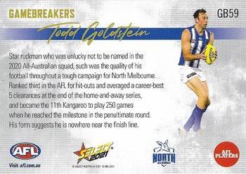 2021 Select AFL Footy Stars - Gamebreakers #GB59 Todd Goldstein Back